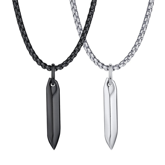 Stainless Steel Pointed 6-Sided Nail Pendant Men's Necklace