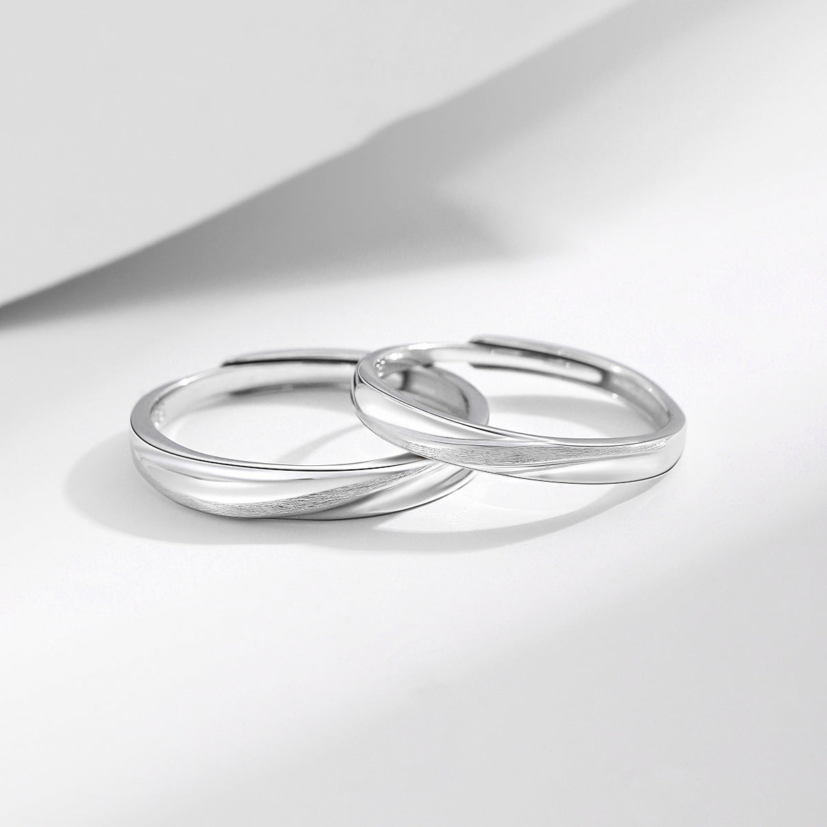 Planderful Everyday Genie – 925 Sterling Silver Twin Knot Couple Rings for Niche Light Luxury