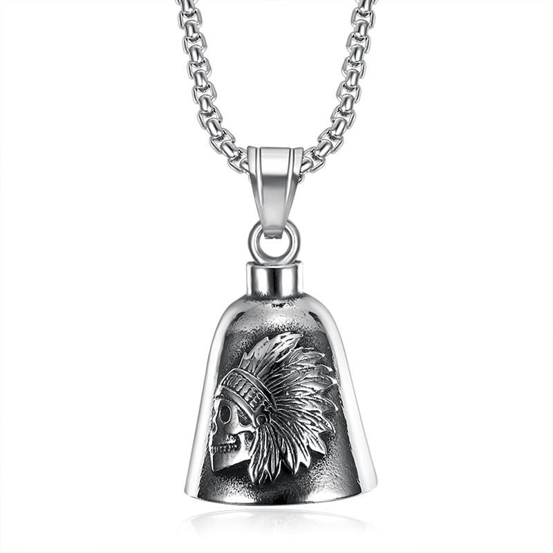 Skull Locomotive Stainless Steel Pendant Necklace