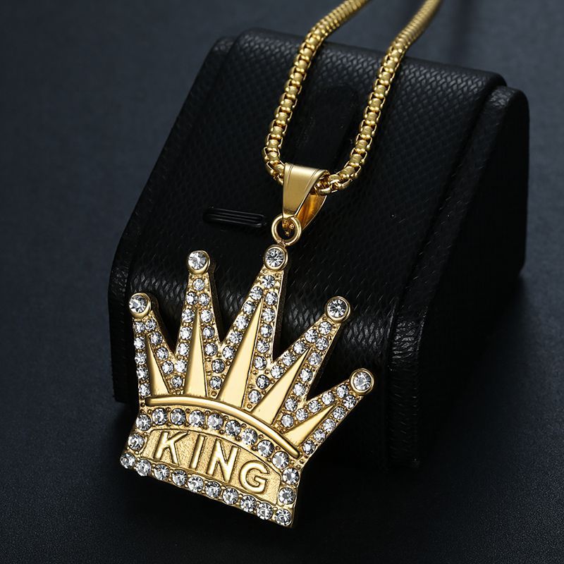Zircon Necklace - Statement Crown Pendant