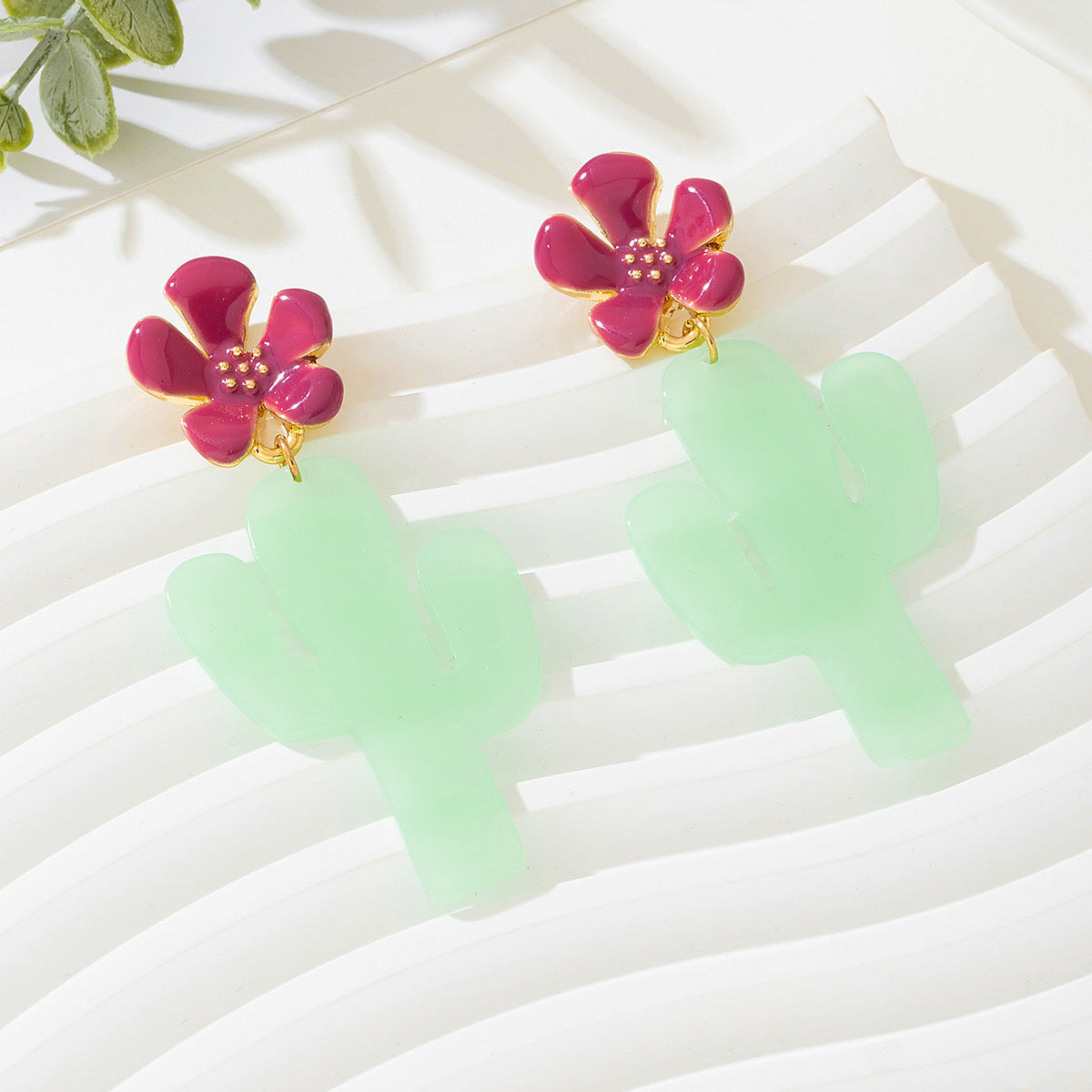 Planderful Vienna Verve Earrings – Creative Acrylic Cactus Design