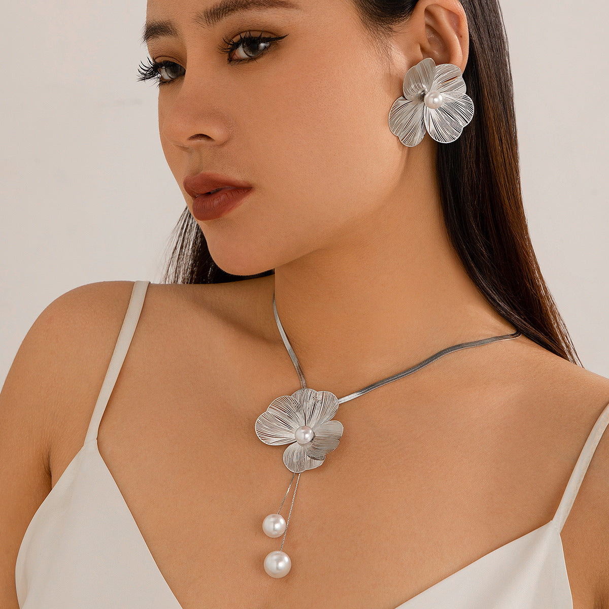 Ginkgo Flower Pearl-Style Jewelry Set