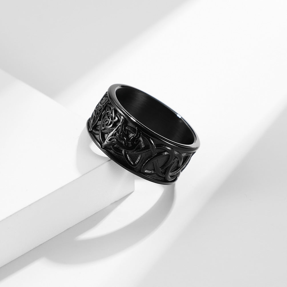 Amazon Nordic Viking Celtic Wolf Men's Stainless Steel Ring