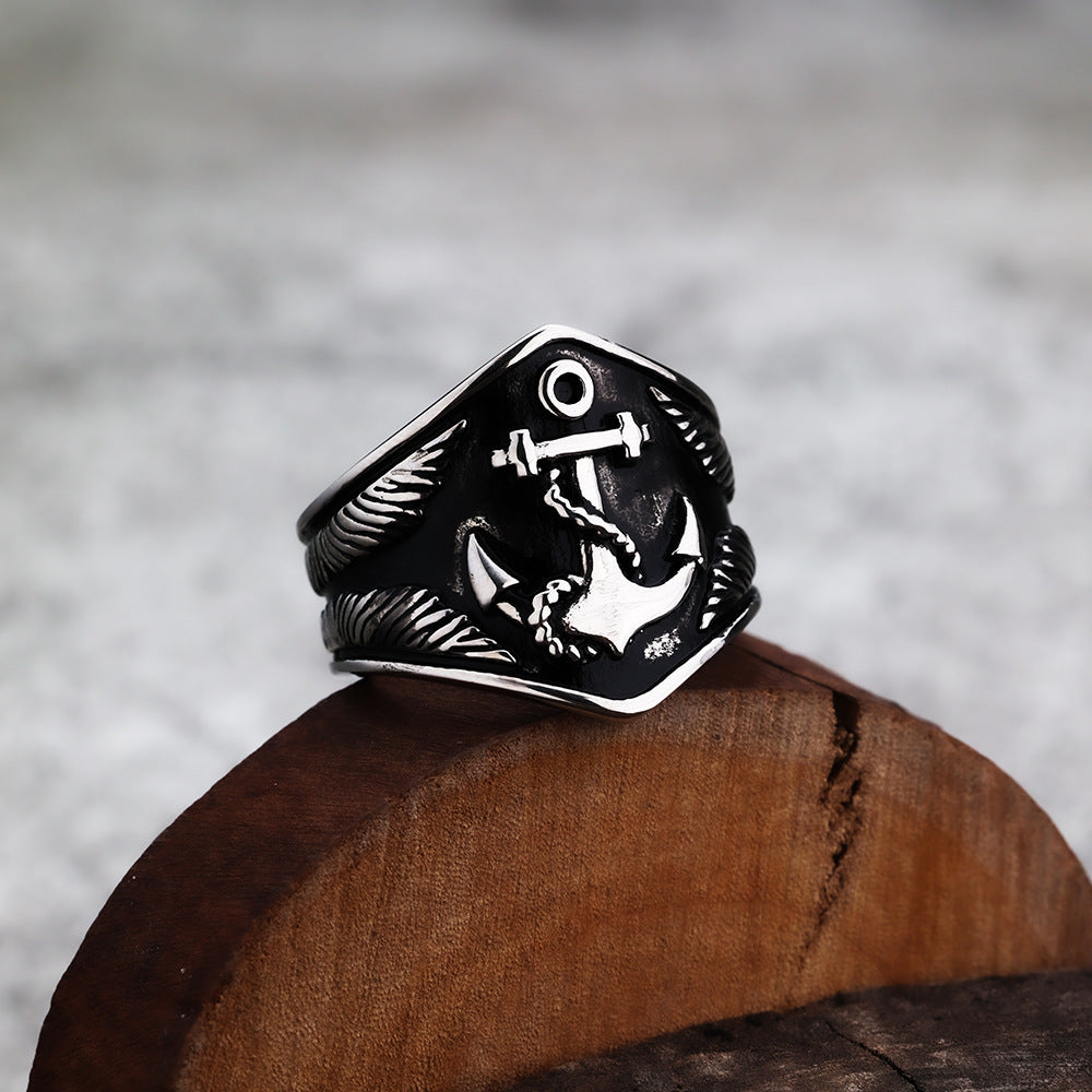 Cross-Border New Products Viking Ring Anchor Fashion Jewelry