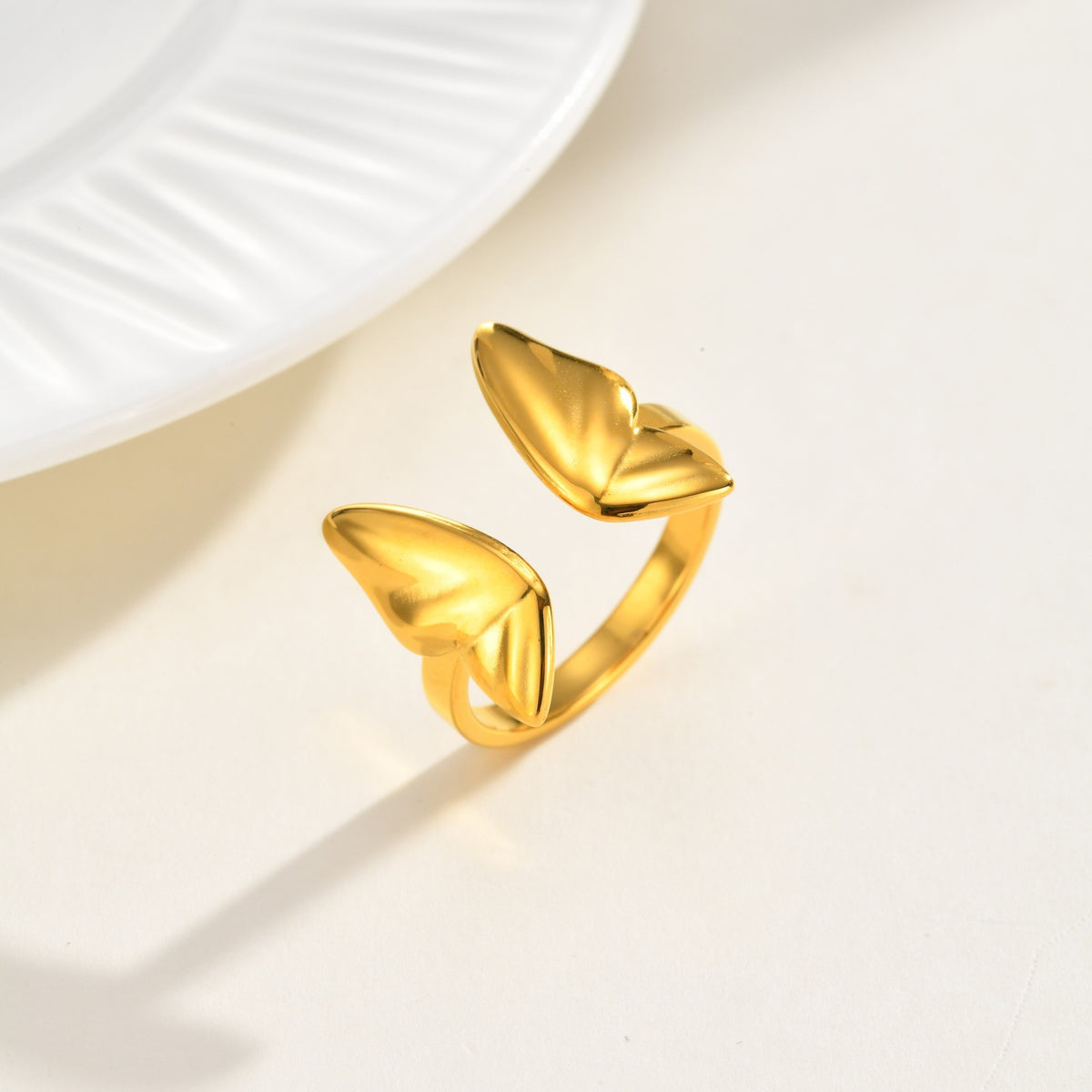 Hot Selling Stainless Steel Butterfly Daily Stacked Vacation Dating Open Ring
