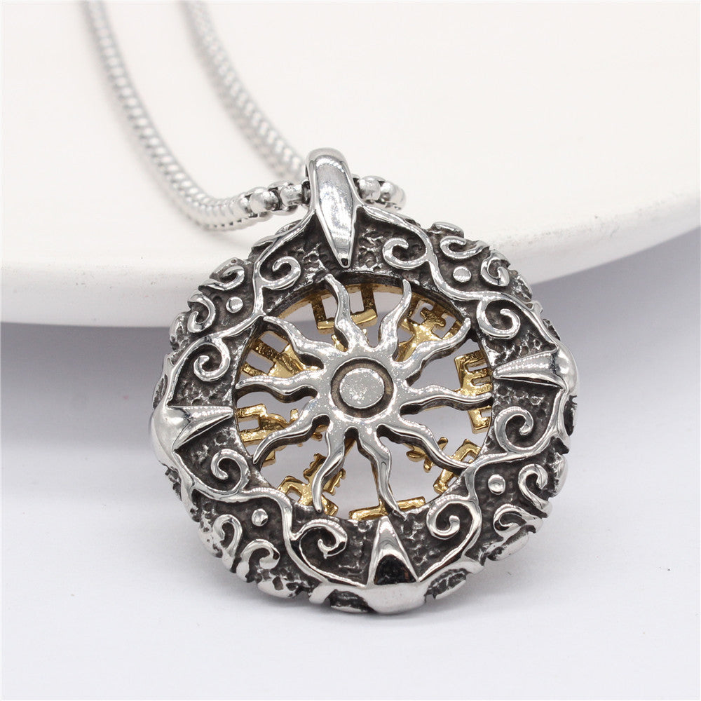 Planderful Viking Pendant Titanium Steel For Men And Women Unisex Retro Shield Charm Everyday Genie Collection