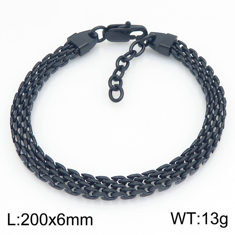 Mesh Chain Bracelet Cut Woven Chain Including Extension Chain Stainless Steel Unisex