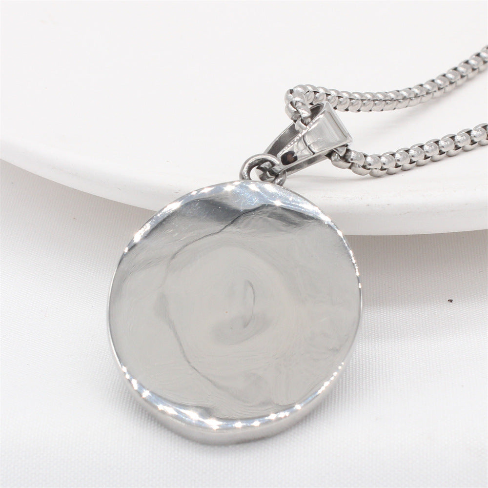 Planderful Everyday Genie – European and American Retro Franklin Men's Titanium Steel Pendant Necklace for Men