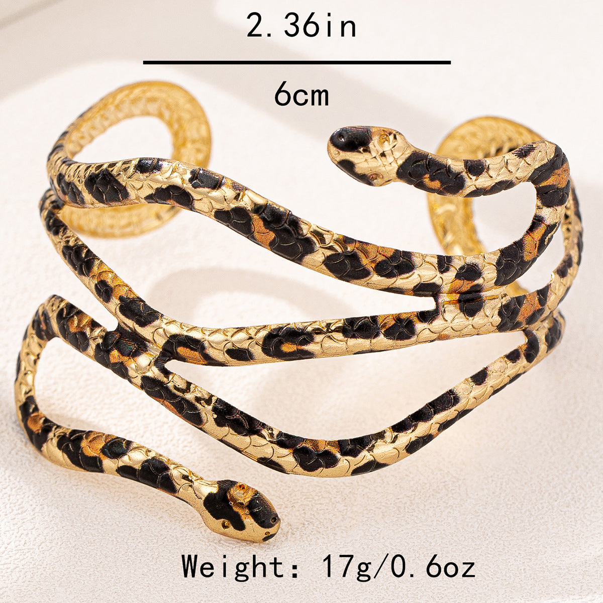 Planderful Vienna Verve Bracelet – Exaggerated Personalized Metal Leopard Print Design