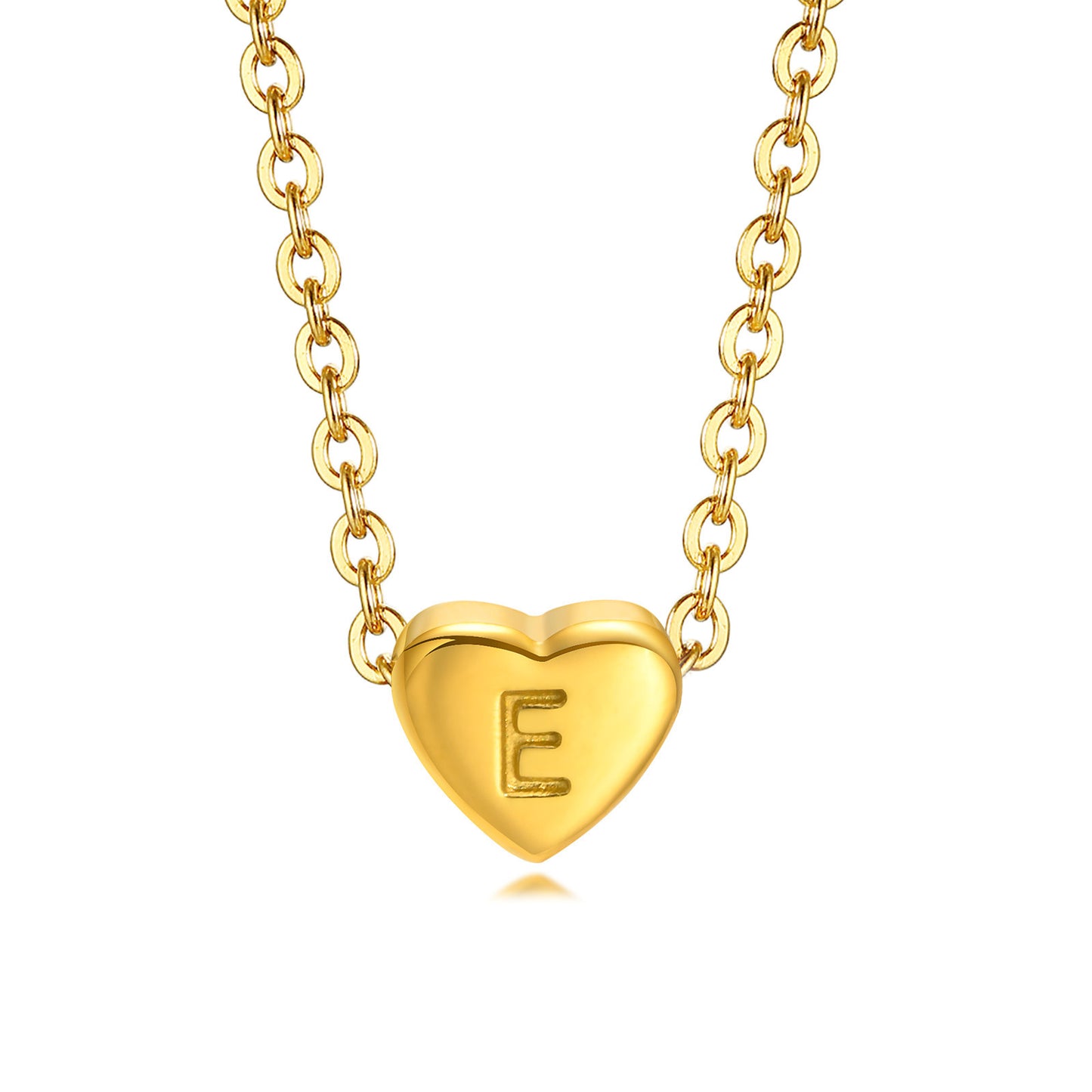 Stainless Steel Heart-Shaped Letter Necklace Love Charm 26 Letters