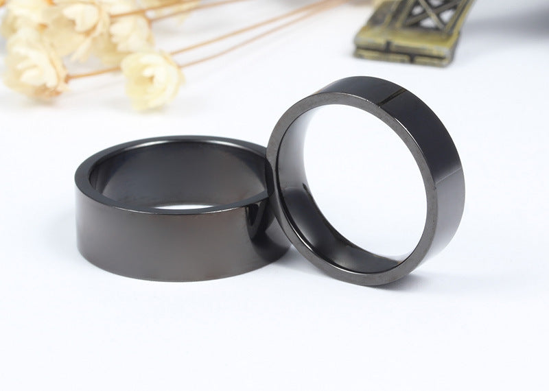 Titanium Steel Japan and Korea Simple Smooth Surface Ring