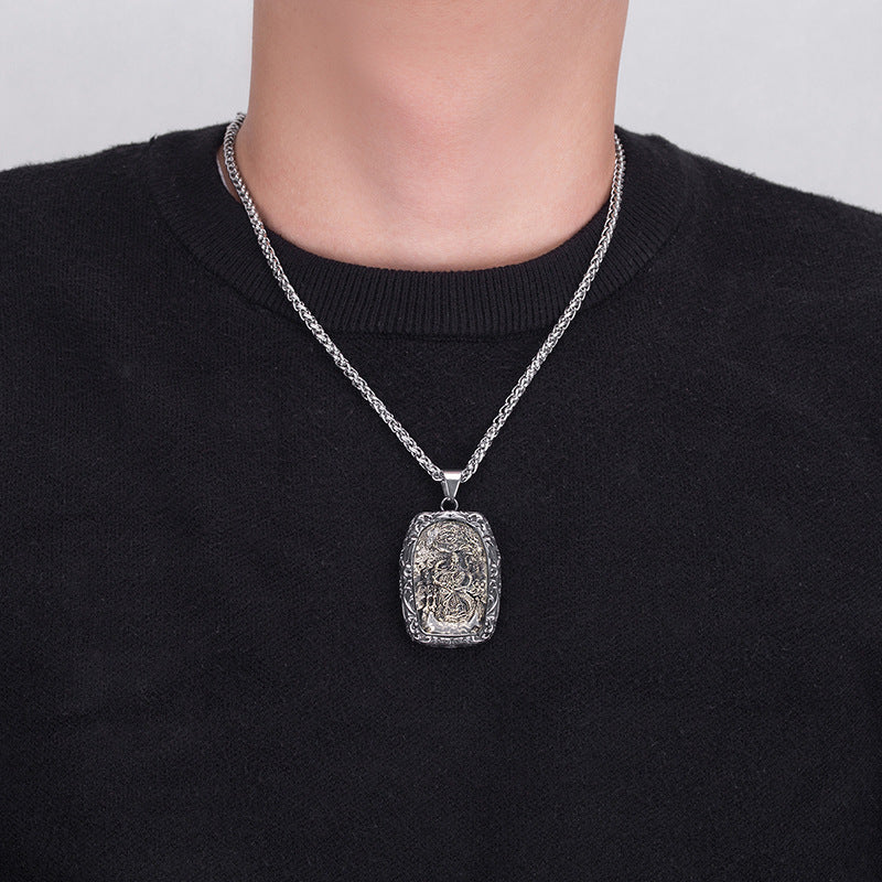 Steel Necklace - Elegant Zodiac Amulet Pendant Inspired By Eight Patron Saint Buddha