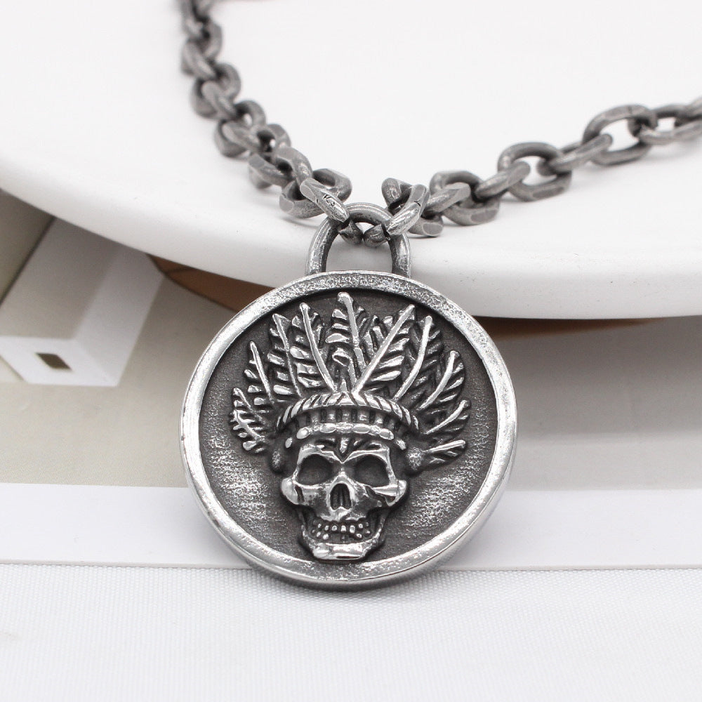 Indian-Style Titanium Steel Pendant Necklace