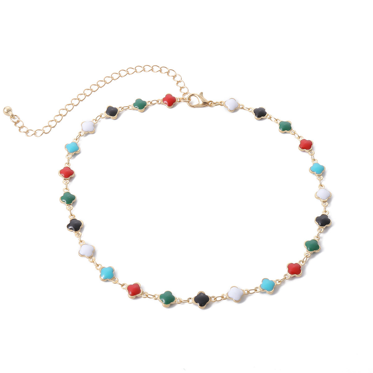 Statement Necklace With Small Flower Detail For Women By Planderful Vienna Verve Handmade Retro Color