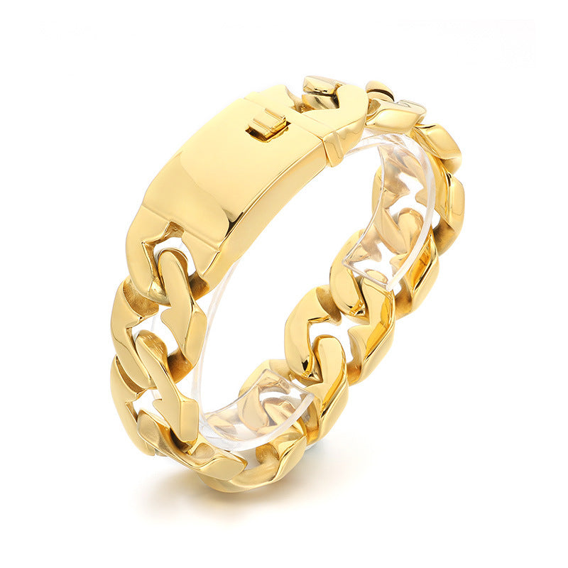 Planderful Cuban Chain Titanium 24mm Mens Bracelet Premium