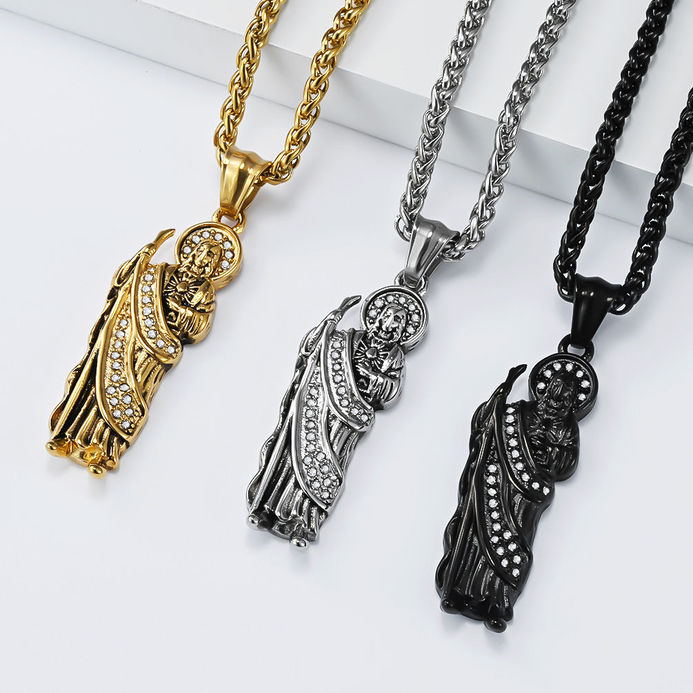 Stainless Steel Zircon Vintage Punk Necklace