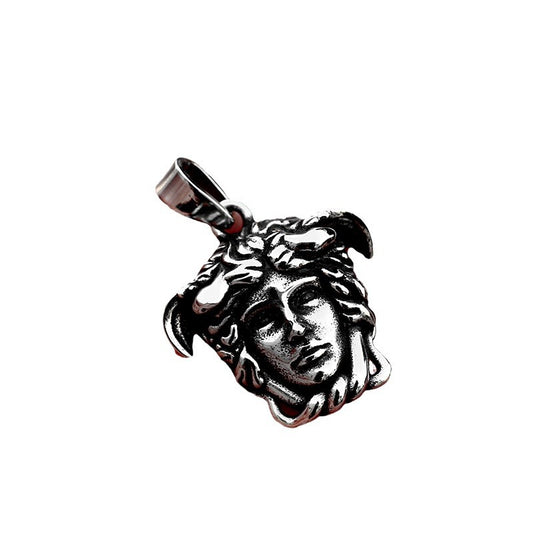Wholesale European and American Stainless Steel Greek Head Pendant, New Titanium Steel Men's Jewelry for Foreign Trade