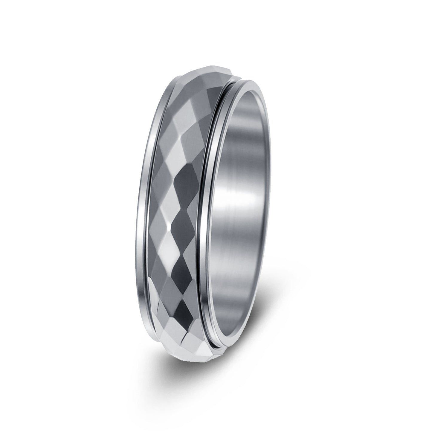 Planderful Everyday Genie Titanium Steel Ring Unisex Rotatable Decompression For Couples