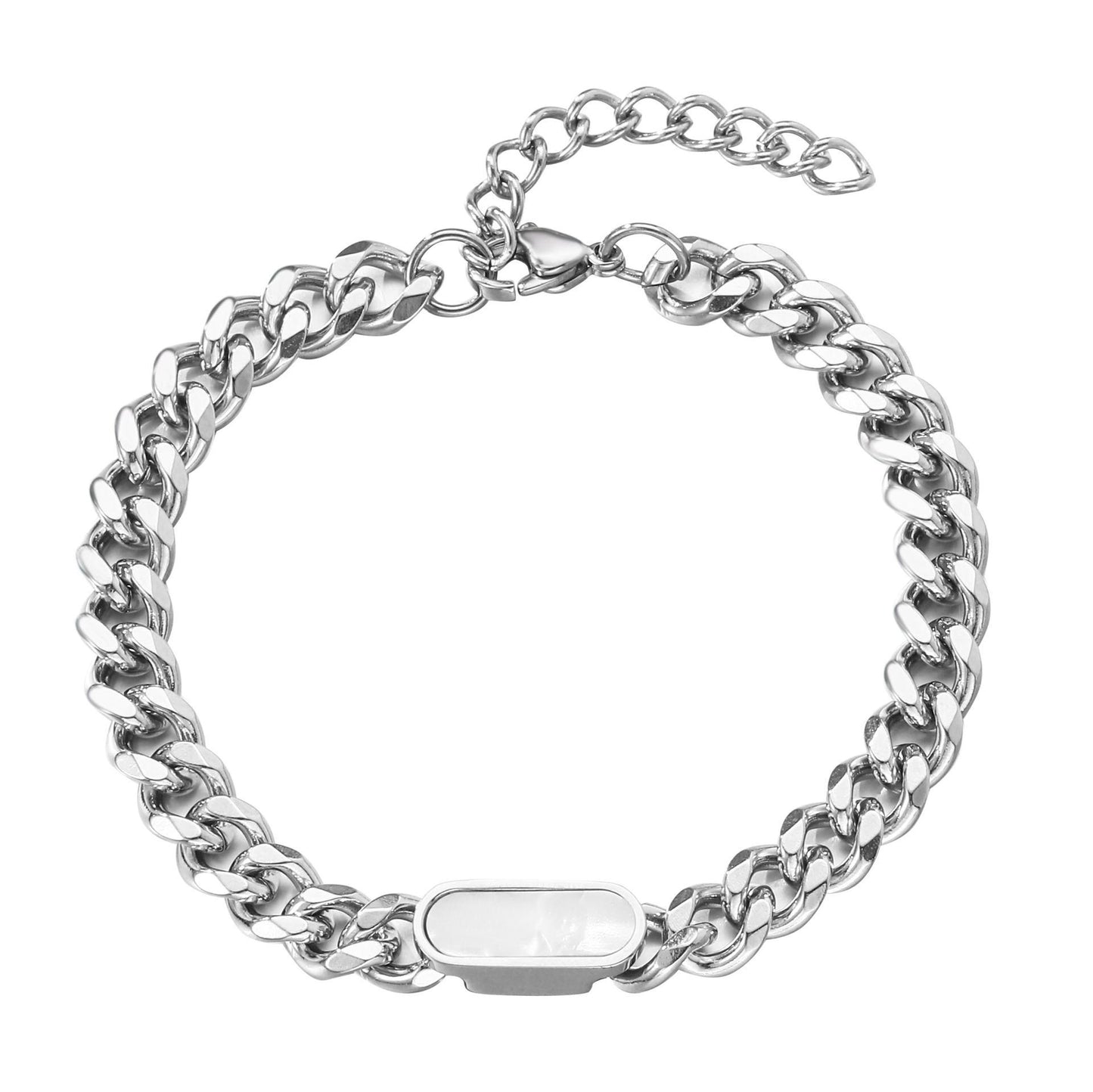 Planderful Jewelry European Multi Color Shell Cuban Chain Necklace For Men And Women