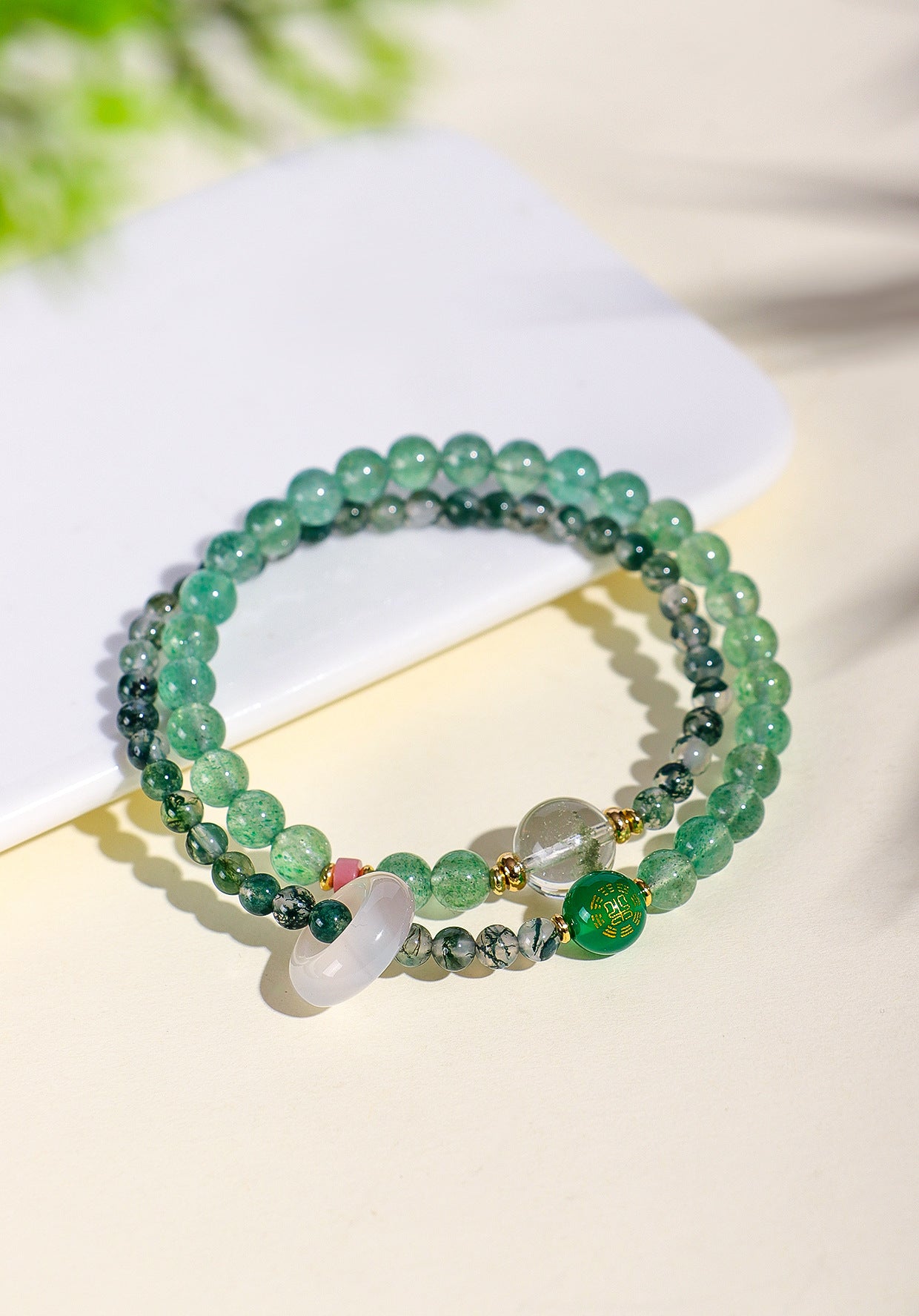 Planderful Fortune's Favor Crystal Bracelet – Unique Aquamarine and Agate Design
