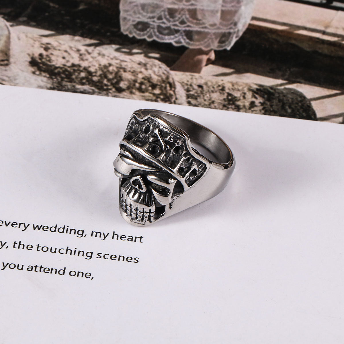 Punk Skull Ring Titanium Steel Jewelry Retro Style Bold