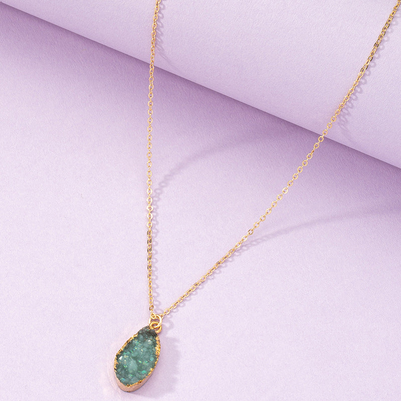 Luxurious Crystal Sprout Necklace with Enamel Detail