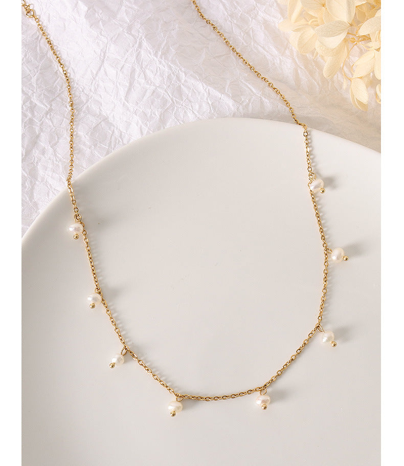 Elegant Gold-Plated Pearl Necklace for Women by Planderful - Everyday Genie Collection
