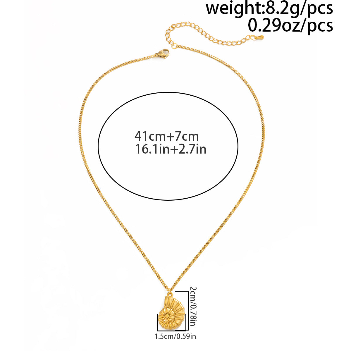 Stainless Steel Thin Chain Flower Collarbone Necklace Ocean Wind Conch Shell Star