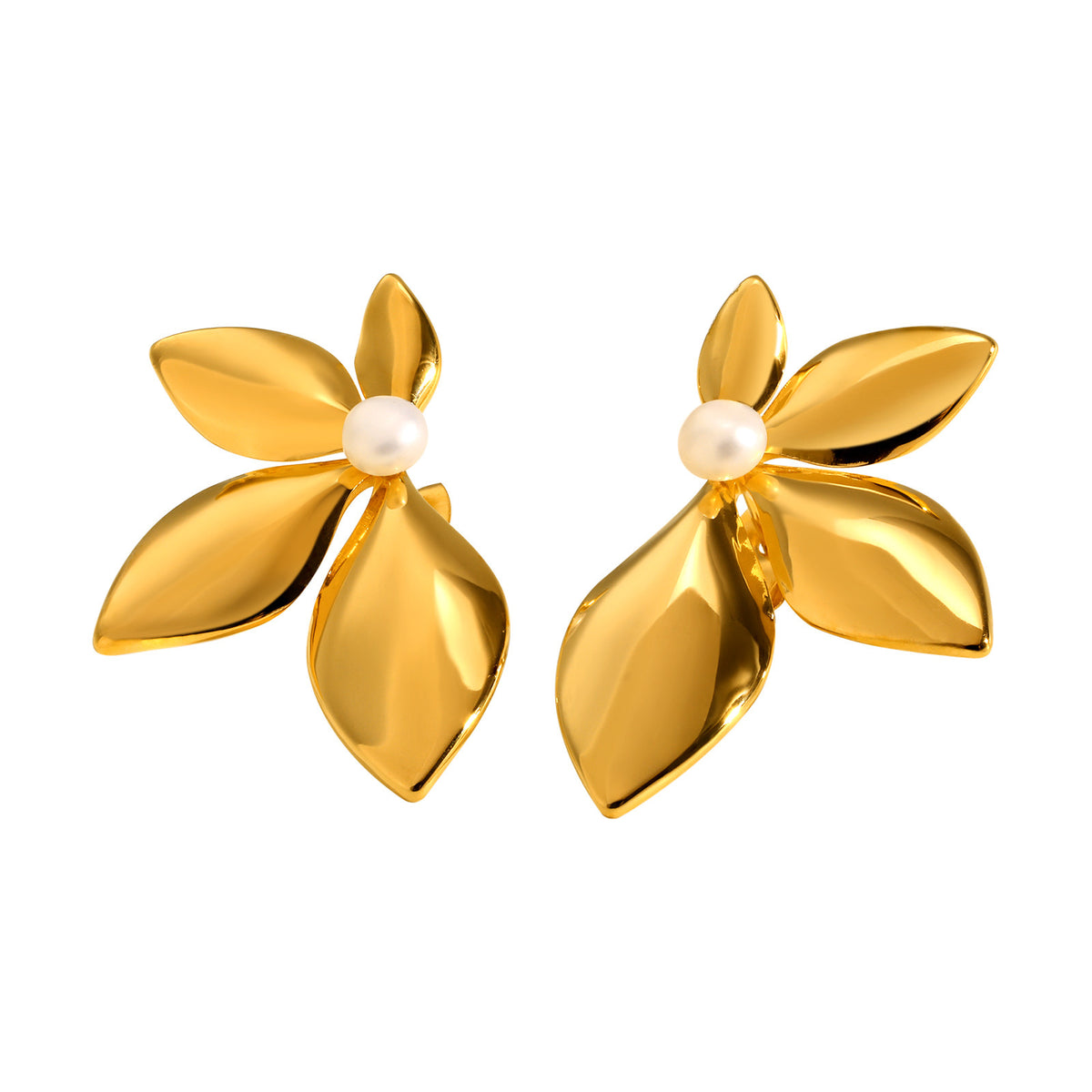 Stainless Steel Pearl Earrings
