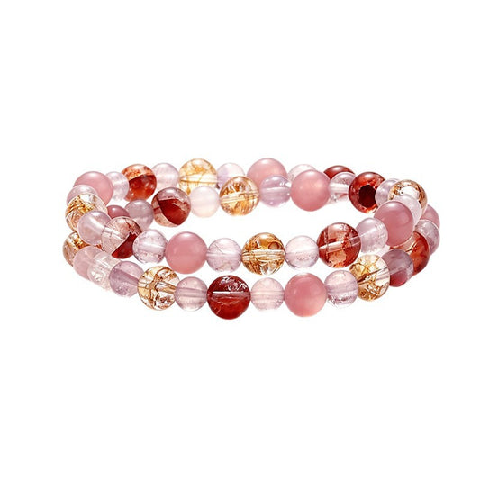 Amethyst Rose Quartz Crystal Horse Bracelet