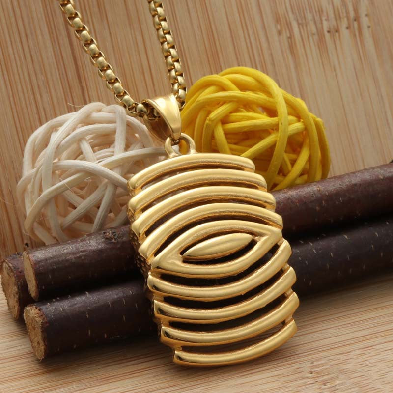 Titanium Steel Punk Hollow Pendant Necklace for Men - Retro Trendy Design