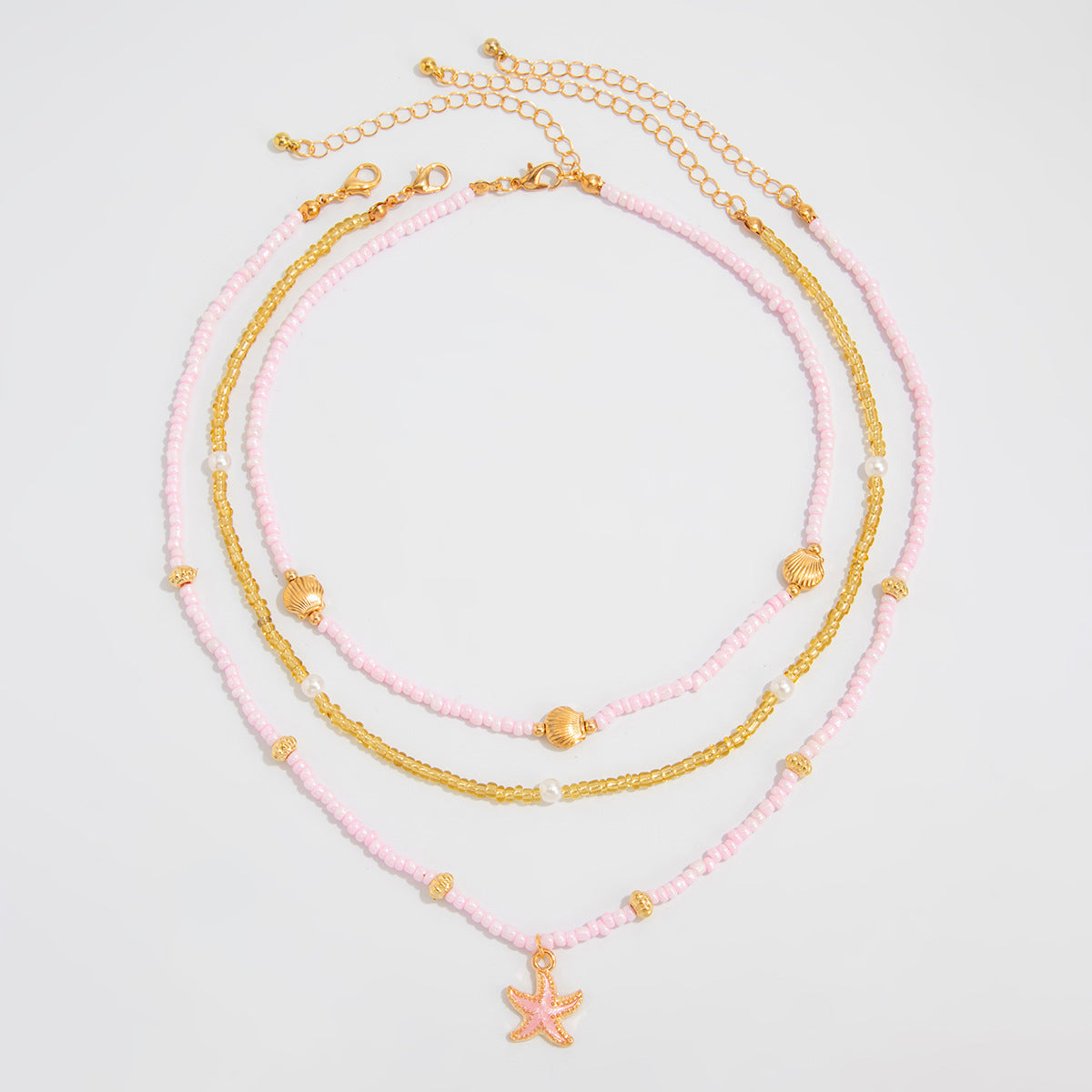 Starfish Pearl-Style Bohemian Layered Necklace