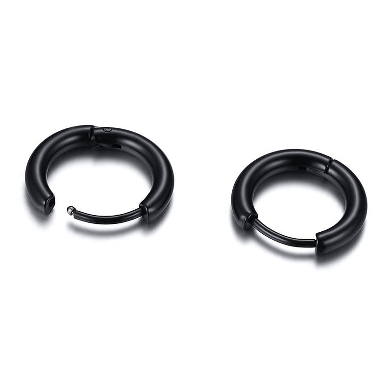 Stainless Steel Earrings Men's Jewelry 2mm Round Tube Style