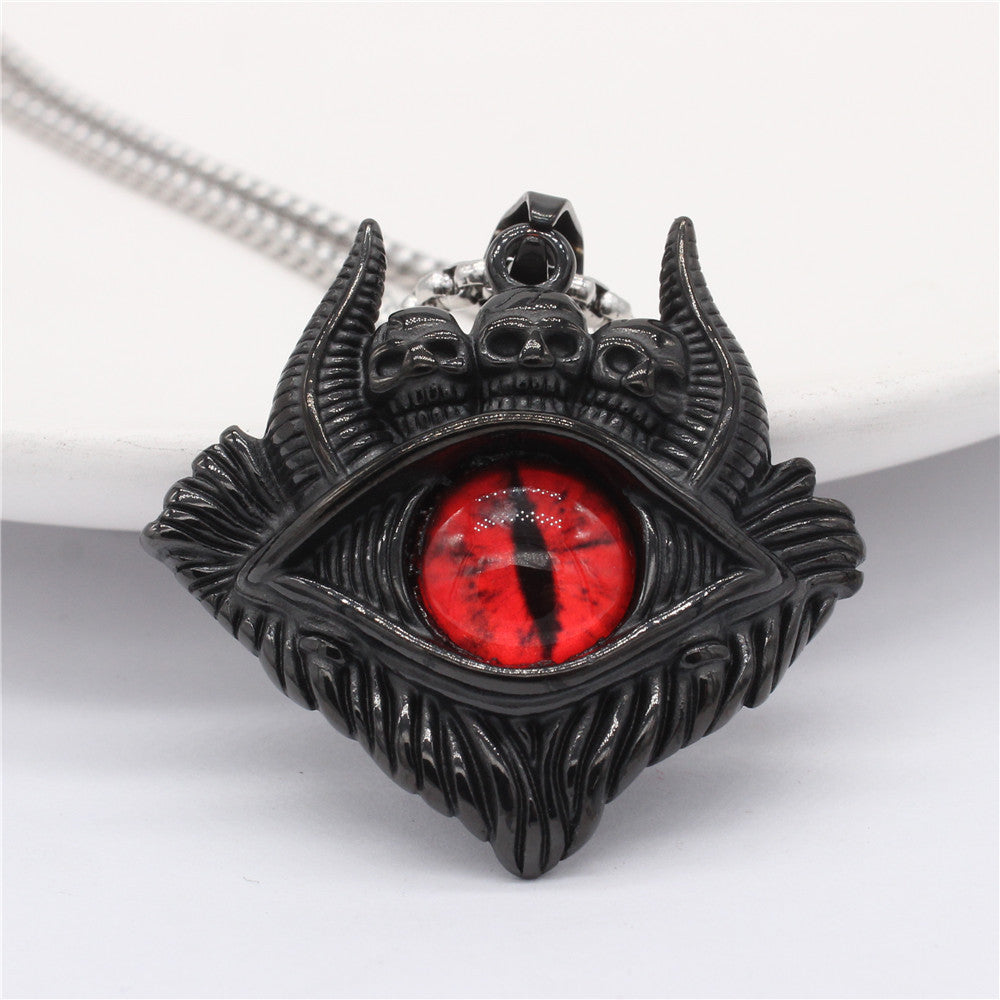 Titanium Steel Pendant Unisex Retro Protective Symbols Devils Eye Bulls Eye Planderful