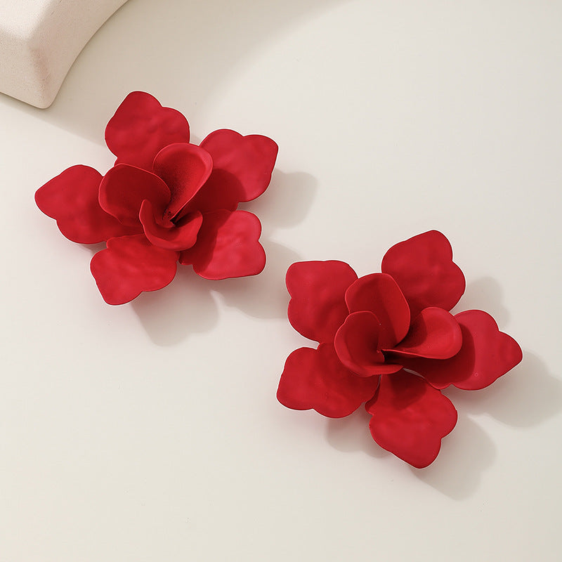 Planderful Vienna Verve Earrings – Exaggerated Big Flower Design