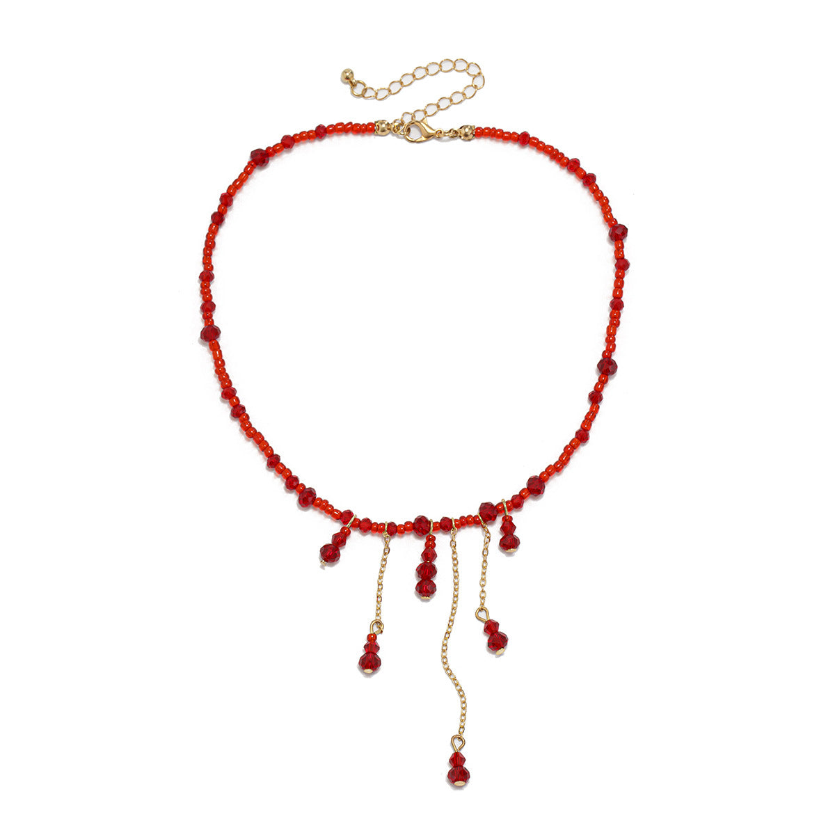 Gothic Red Crystal-Style Drip Choker