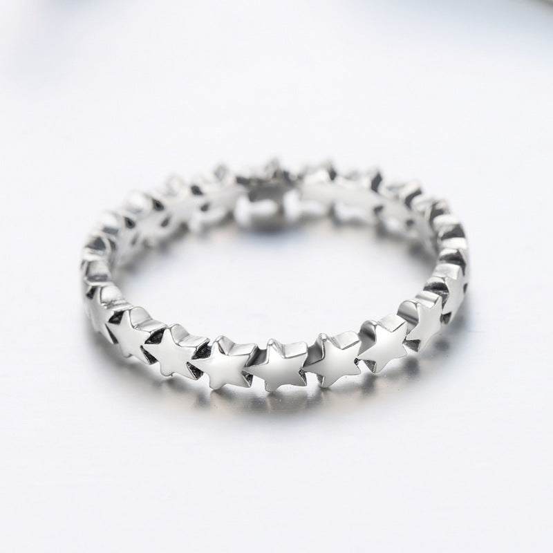 Starry Forest Style S925 Silver Ring for Women