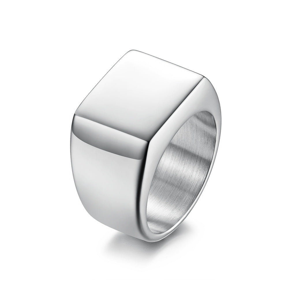 Steel Ring – Statement Geometric Men's Ring