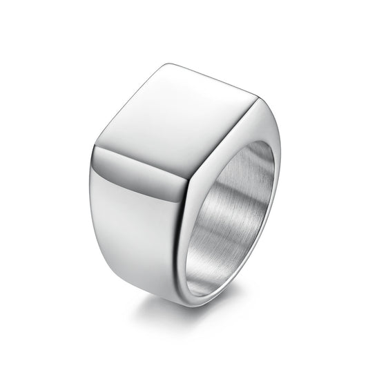 Steel Ring – Statement Geometric Men's Ring