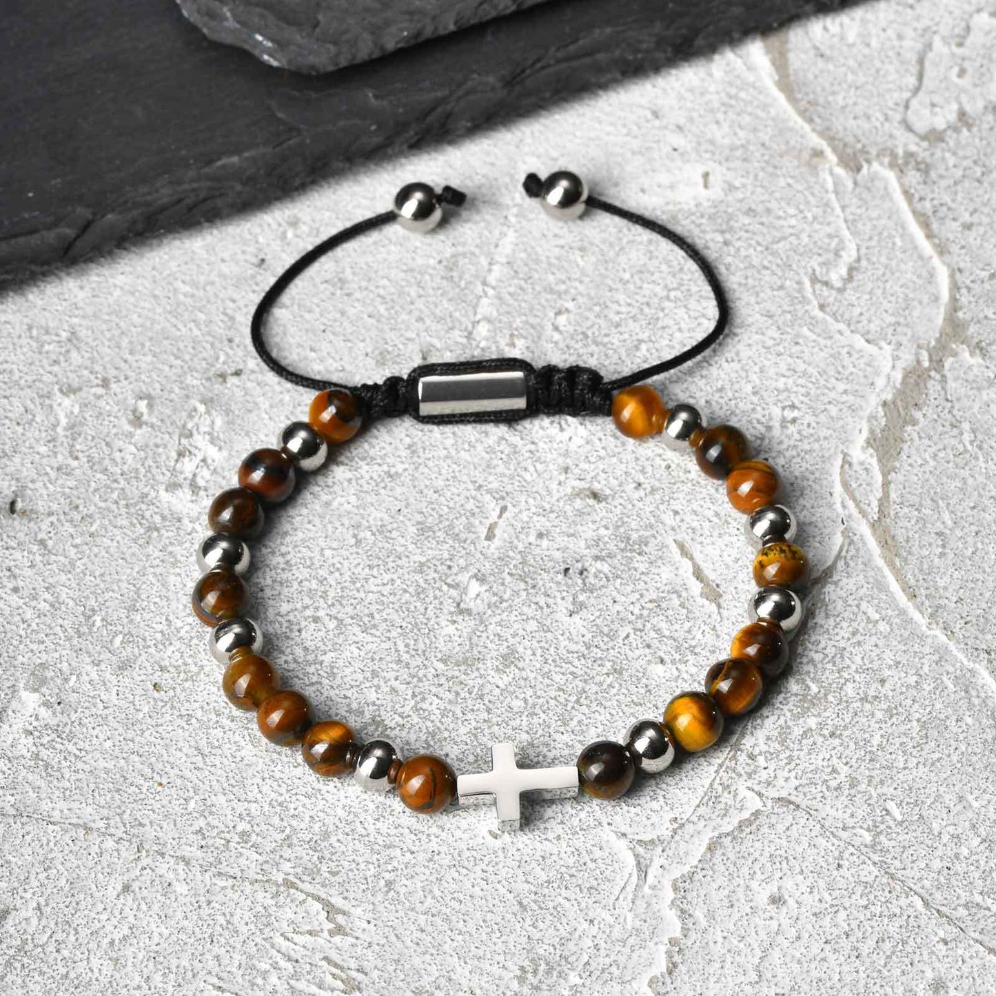Planderful Saint Benedict Bracelet Natural Stone Beaded Men
