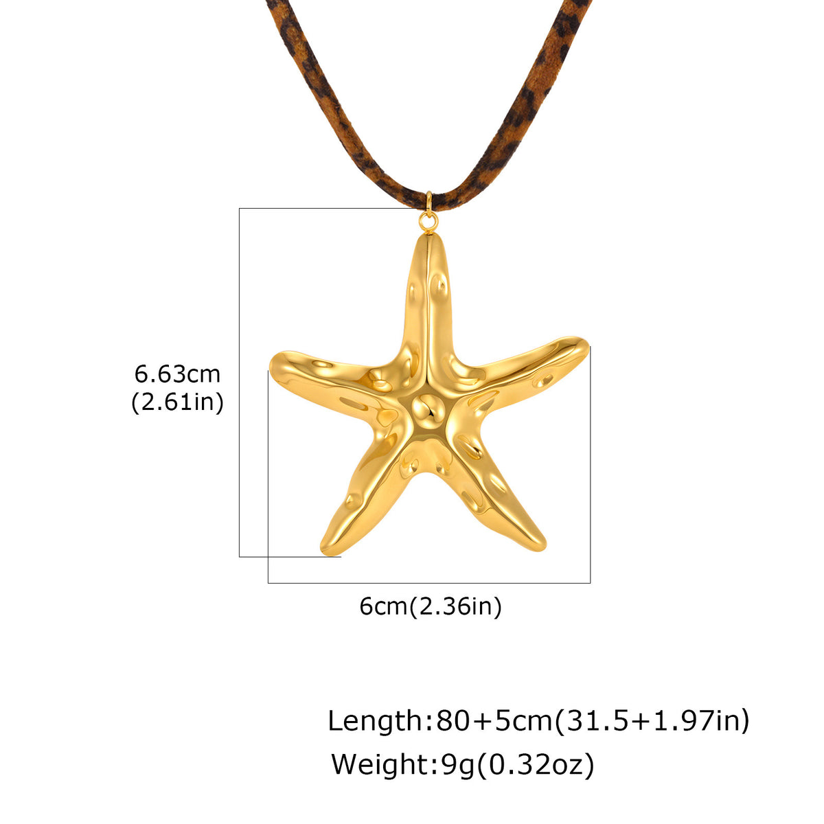 Cold Wind Ocean Stainless Steel Shell Pendant Leopard Print Long Item Decoration Necklace