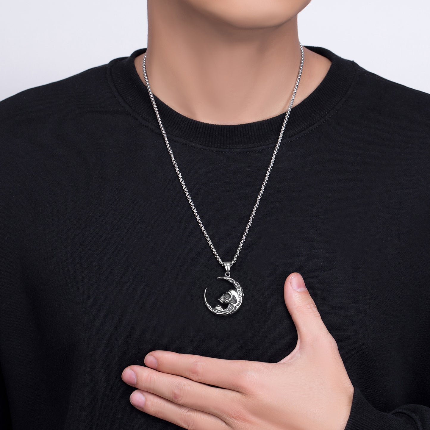 Steel Necklace – Statement Hip Hop Skull
