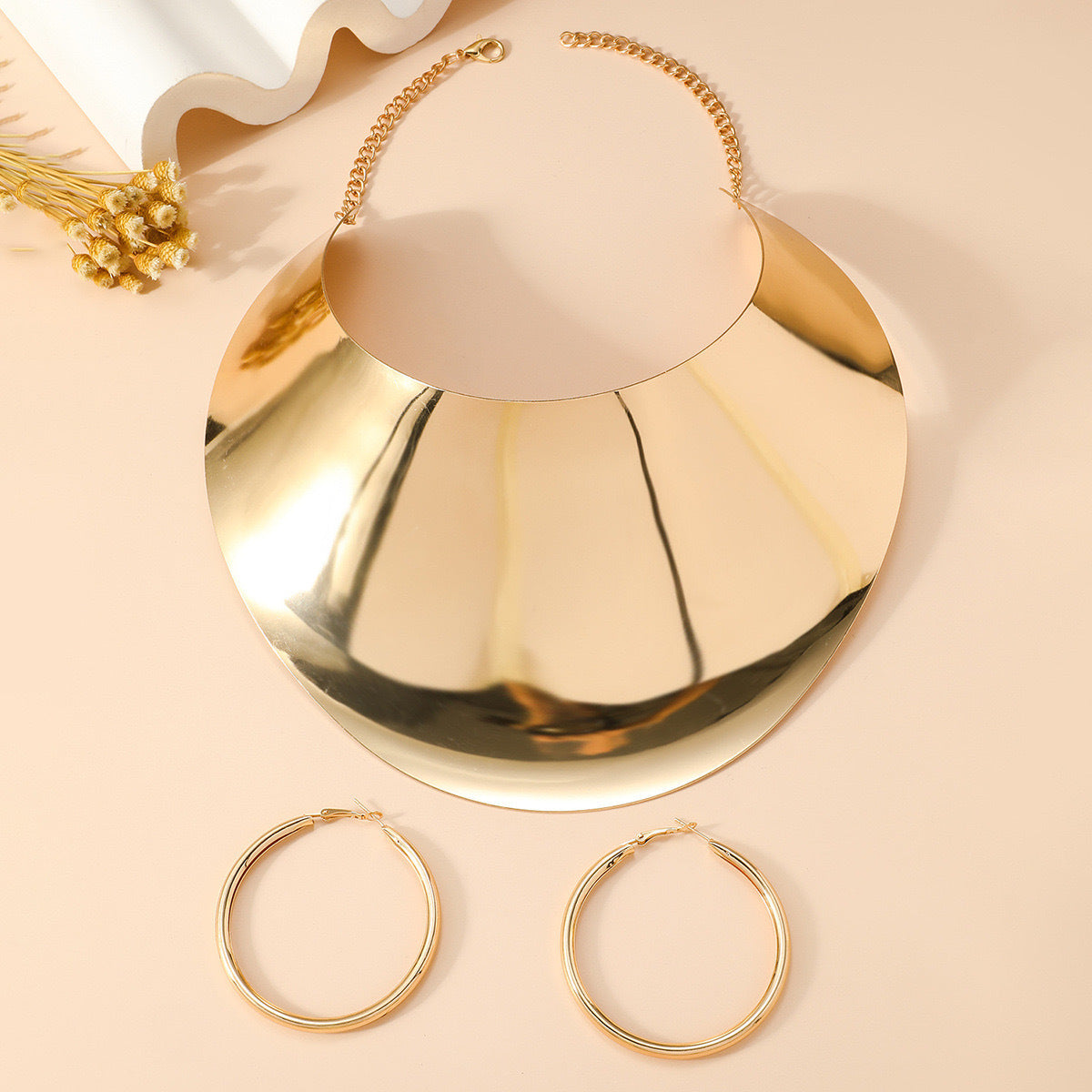 Planderful Savanna Rhythms Necklace and Earrings Set – Bold Geometric Design