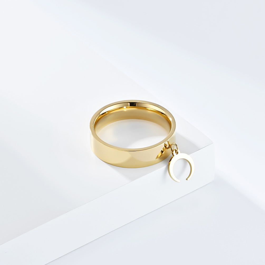 Neutral Wind Star Moon Butterfly Cross Stainless Steel Ring for Men and Women Accessories