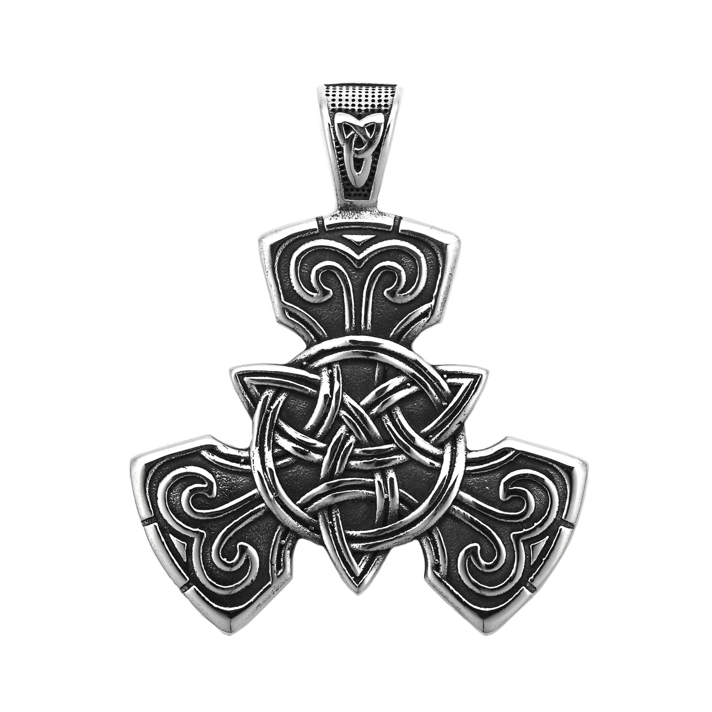 Steel Necklace – Vintage Nordic Celtic Men's Pendant Necklace Featuring Classic Viking Knotwork