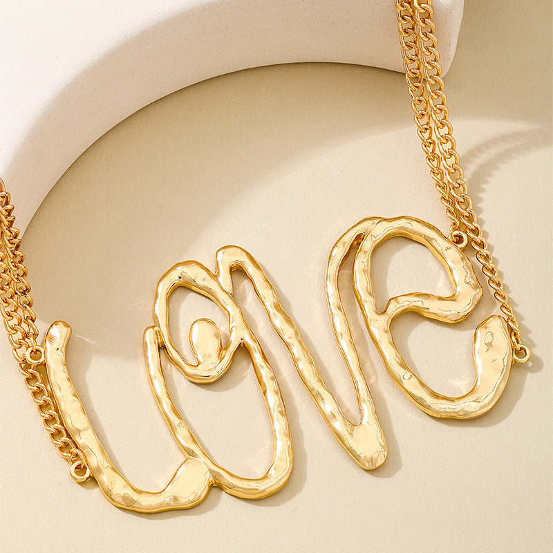 Planderful Vienna Verve Necklace – Bold Heavy Metal Love Letter Design