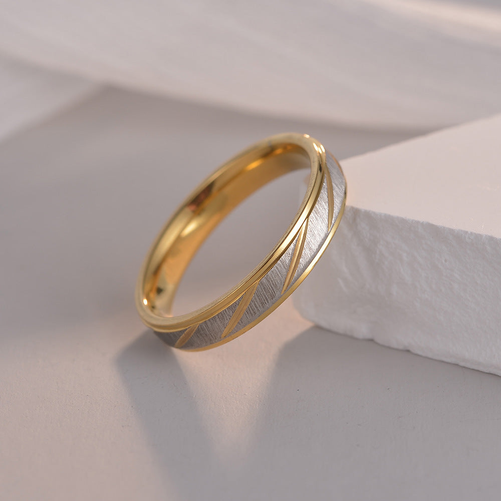 Two-Tone Titanium Ring Set for Cross-Border Couples in Europe and the USA