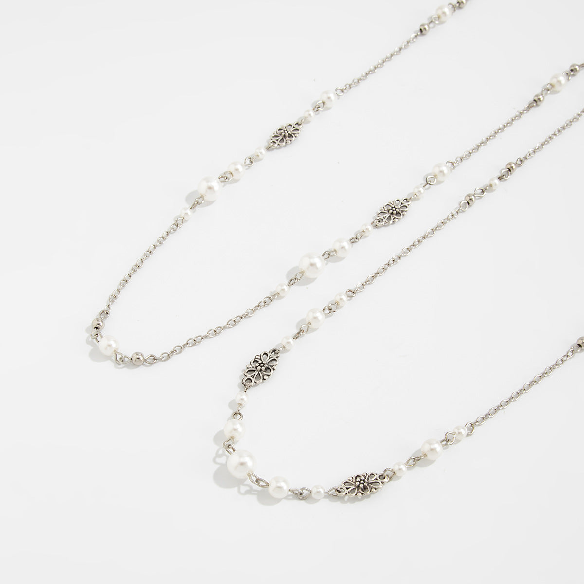 Retro Star-Shaped Fringed Sweater Chain For Imitation Pearls Stacked With Long Necklaces Necklace