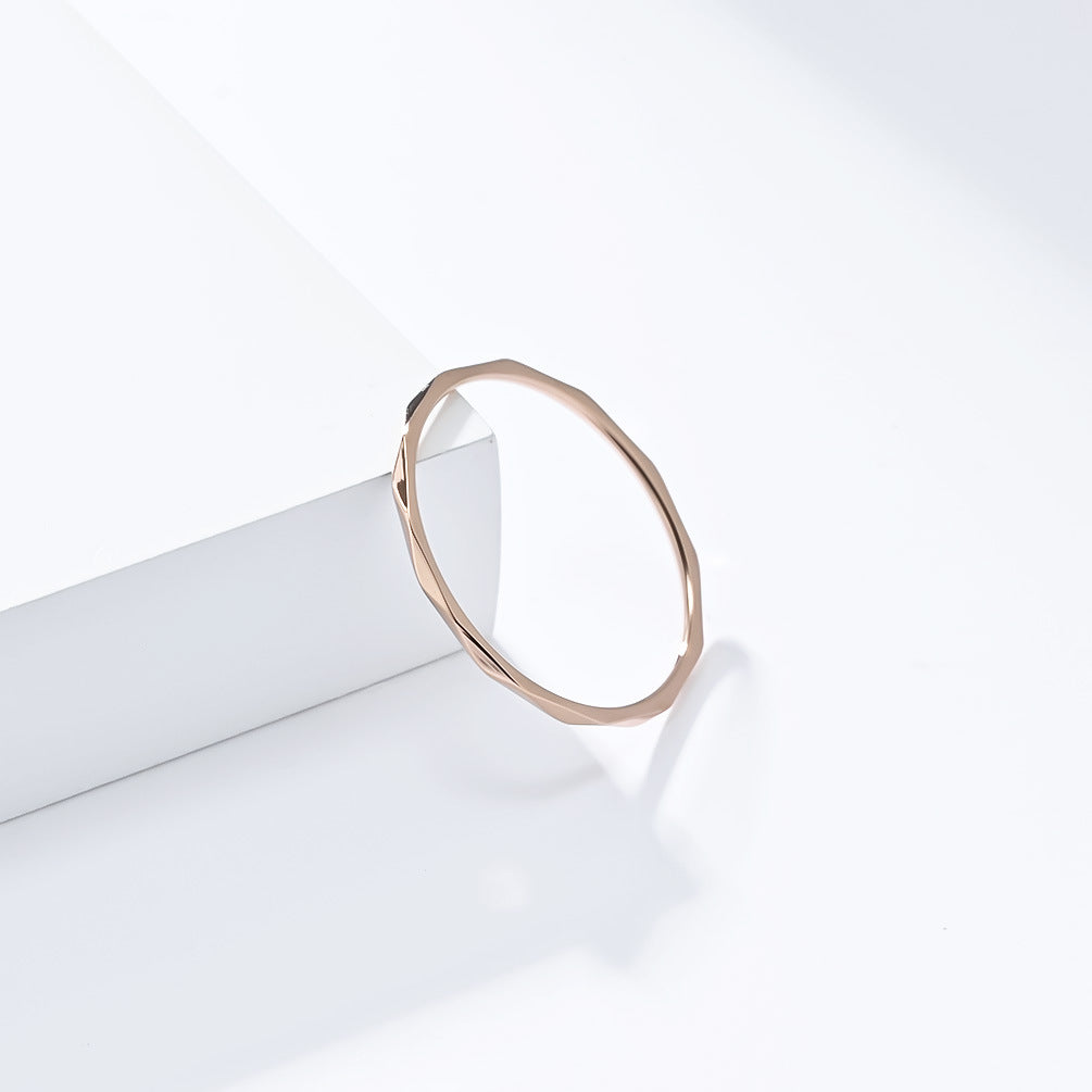 Planderful Titanium Ring Rhombus Style Stackable For Women Light Luxury Everyday Genie Jewelry
