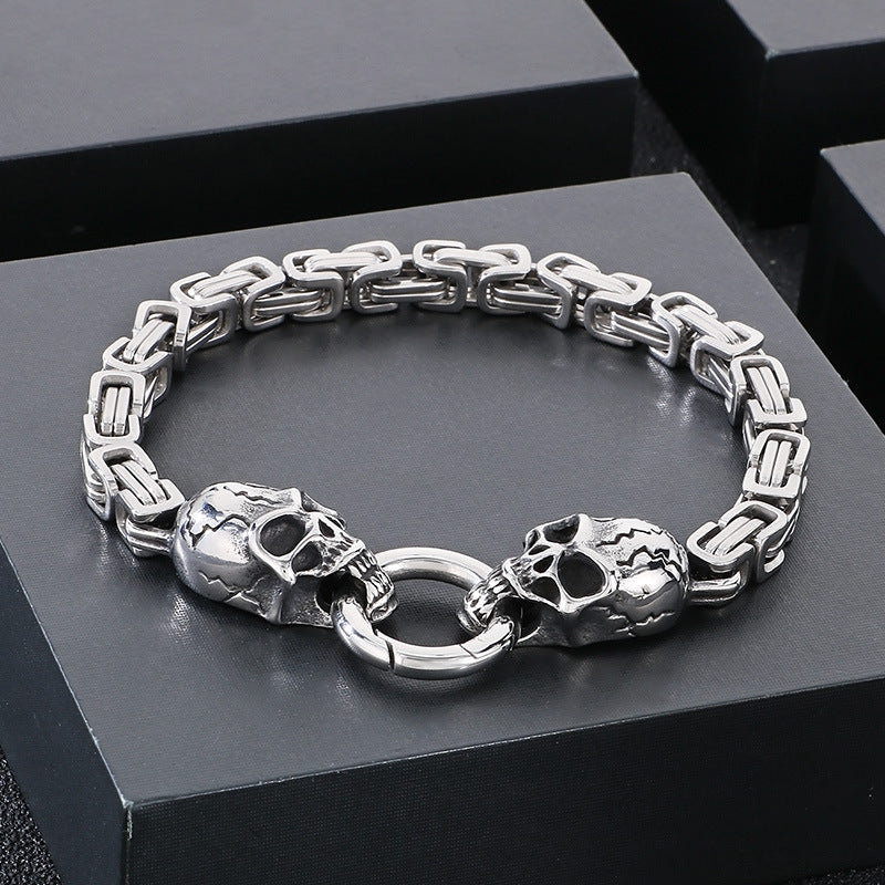 Planderful Personalized Ghost Head Punk Bracelet For Men